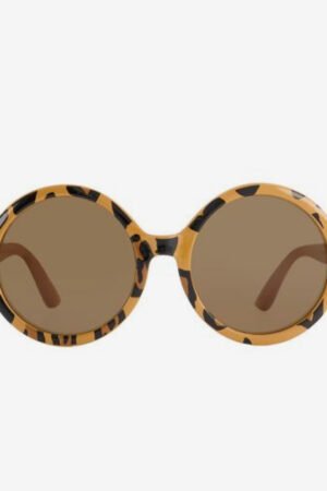 Leopard-print round sunglasses